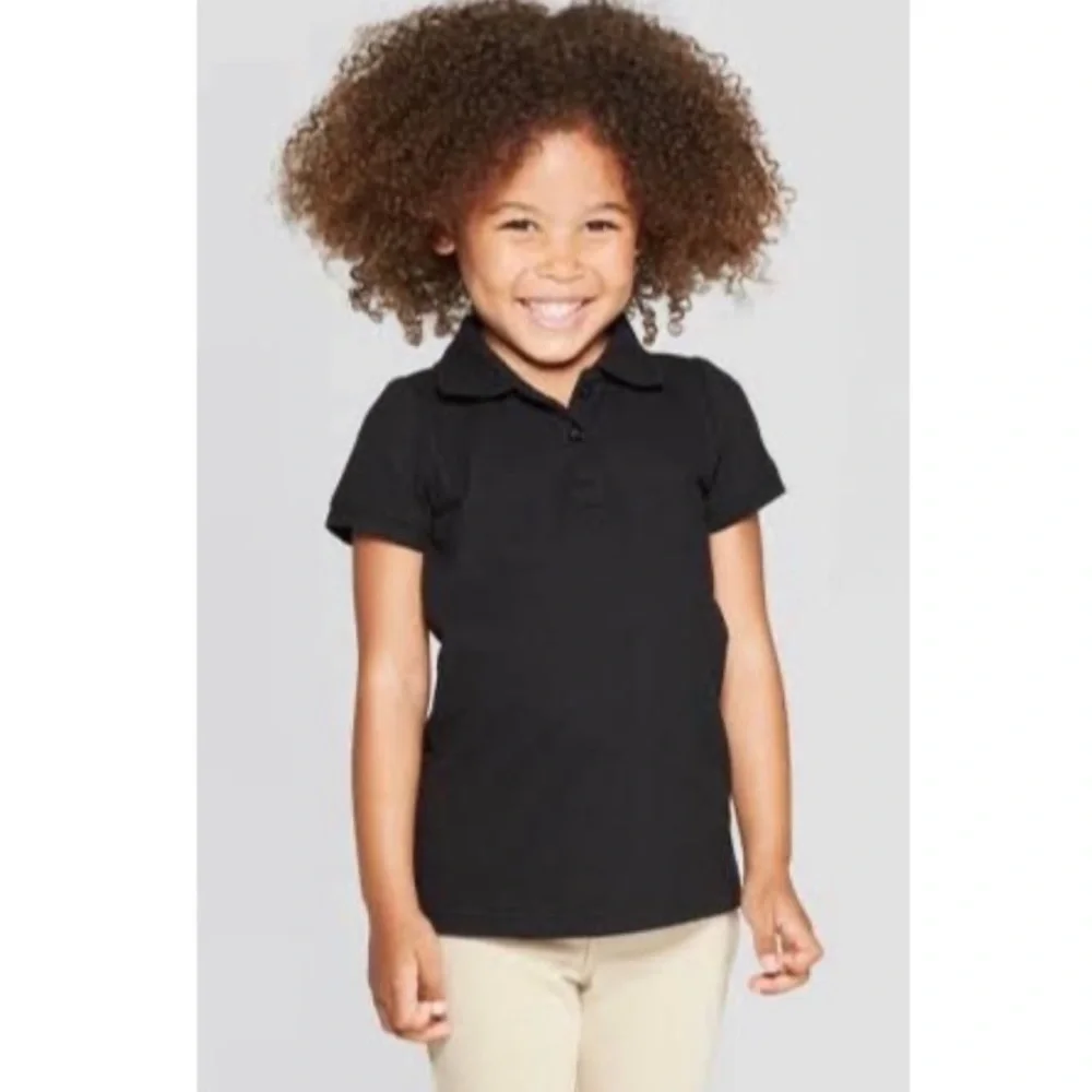 OLD NAVY Girl’s Short-Sleeve Pique Polo in Black